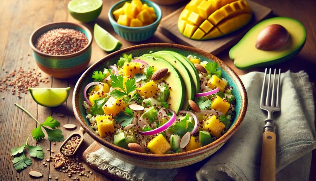 Ensalada de Quinoa con Aguacate y Mango