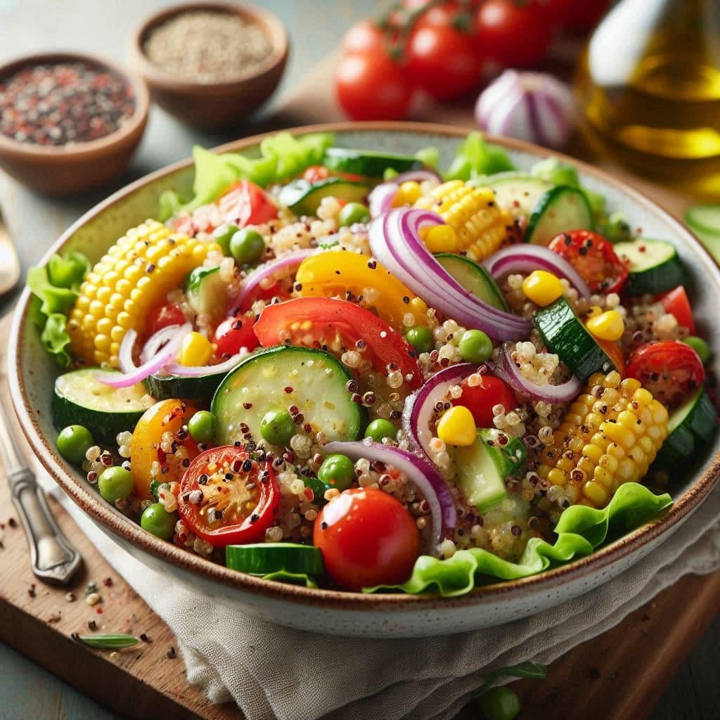 Ensalada de quinoa con vegetales asado